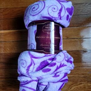 Paw-printed Velvet Throw